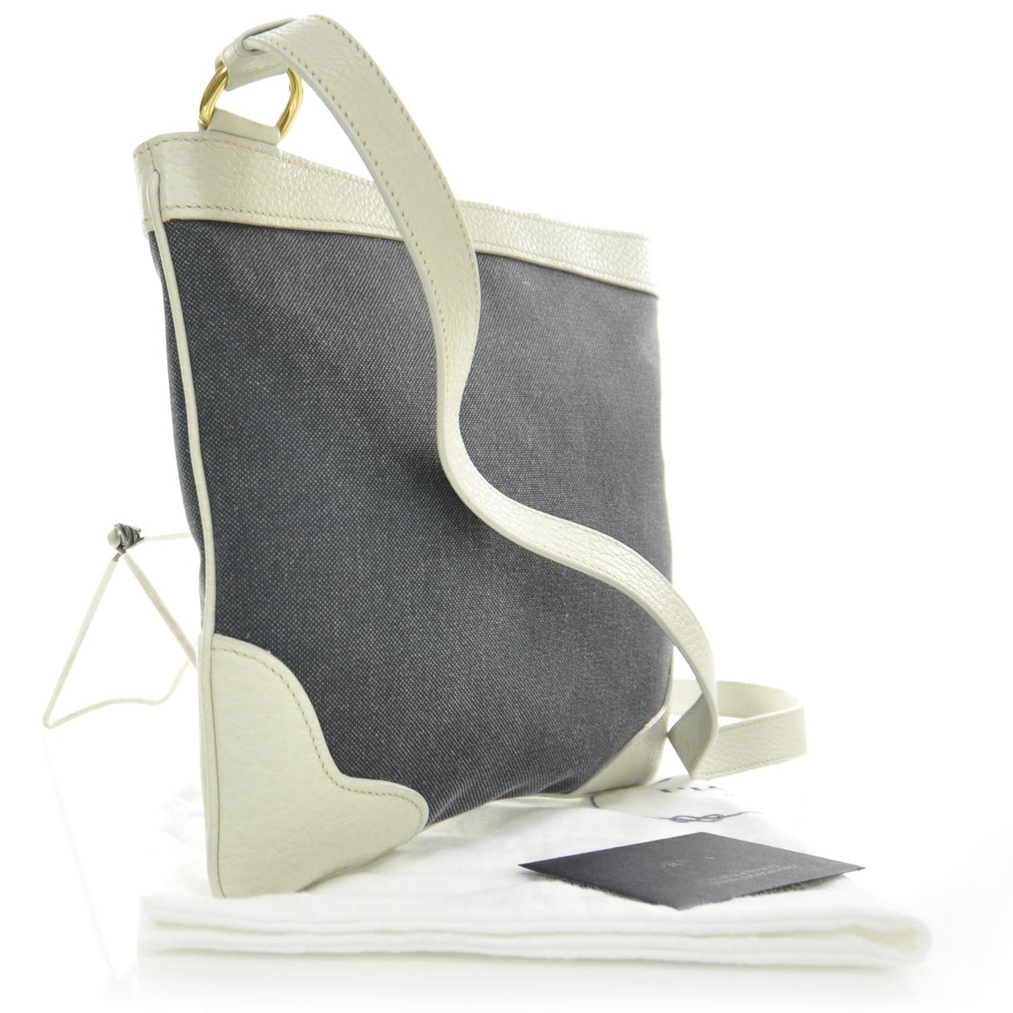 Denim Logo Flat Messenger Bag