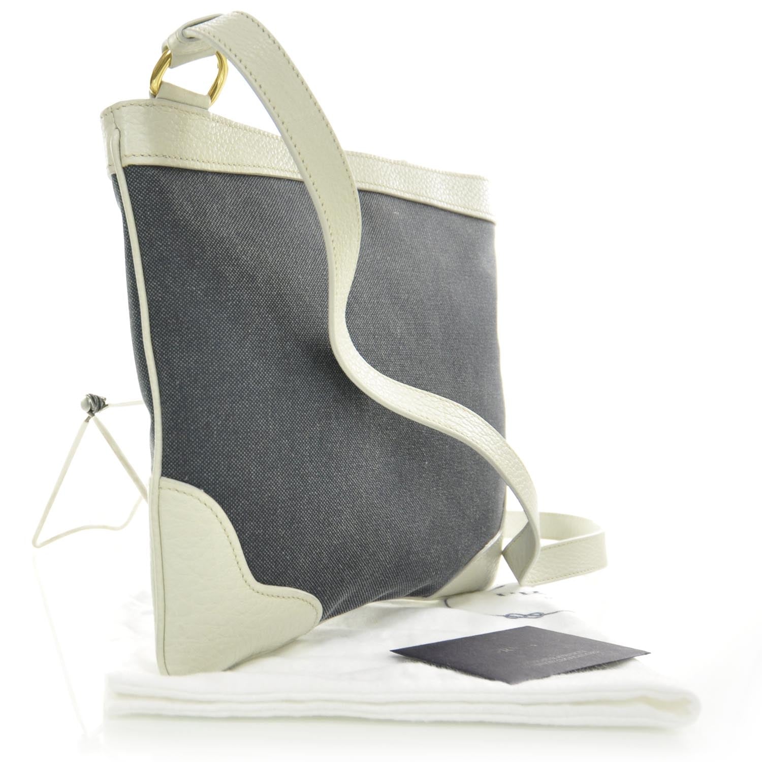 Prada Denim Logo Flat Messenger Bag 3 of 9