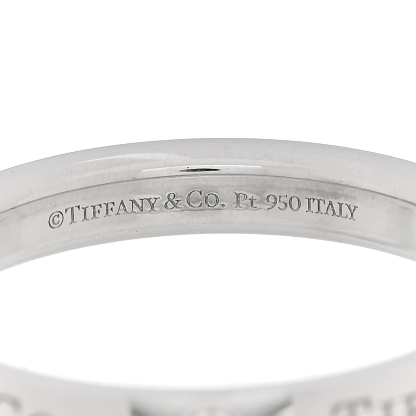 Platinum Diamond Logo Band Ring 56 7.5