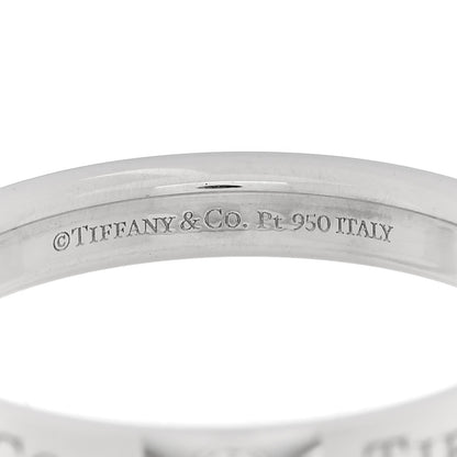 Tiffany Platinum Diamond Logo Band Ring 56 7.5 4 of 5
