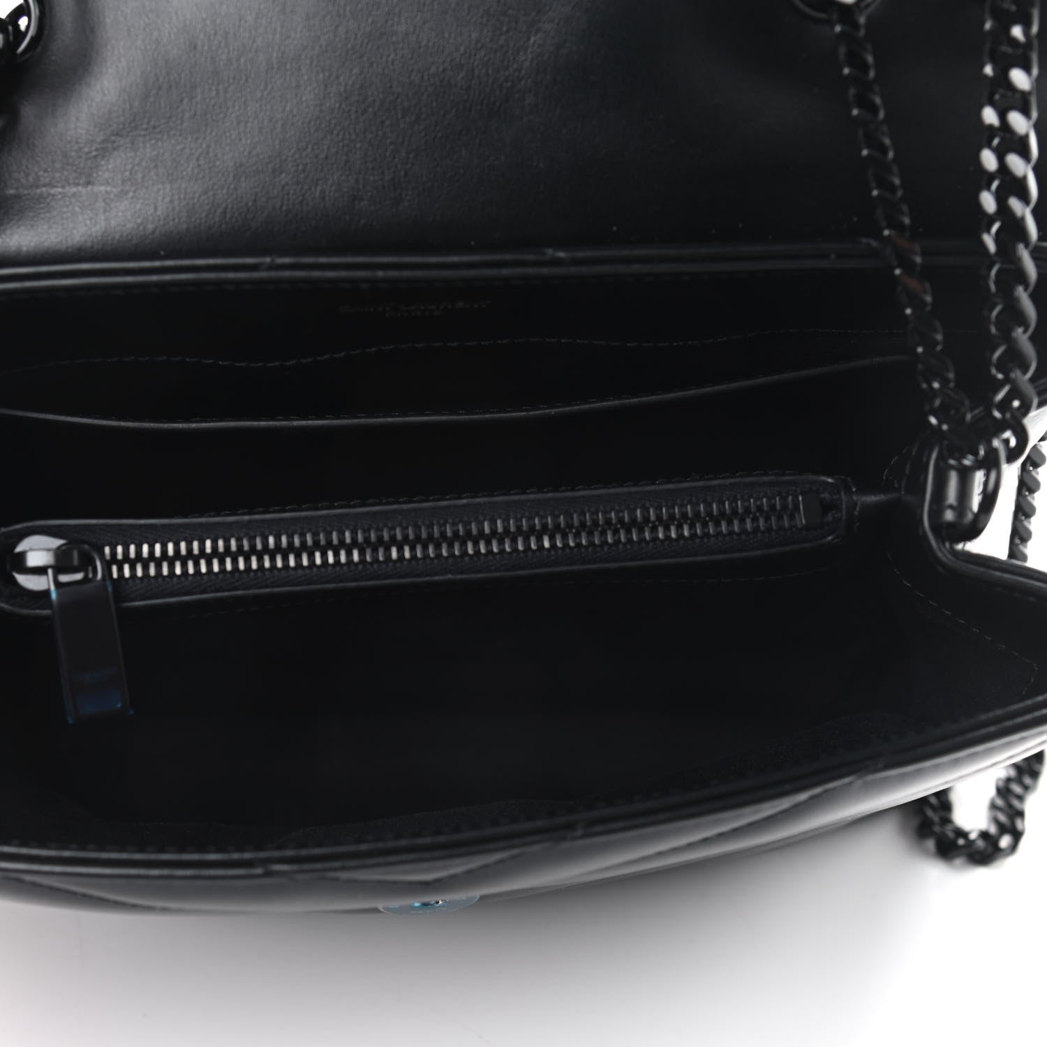Saint Laurent Calfskin Y Quilted Monogram Small Loulou Chain Satchel Black 5 of 9