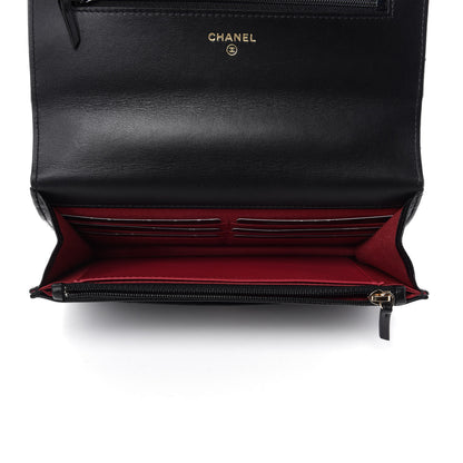 Chanel Goatskin Quilted 19 Wallet On Chain WOC Black 5 of 13