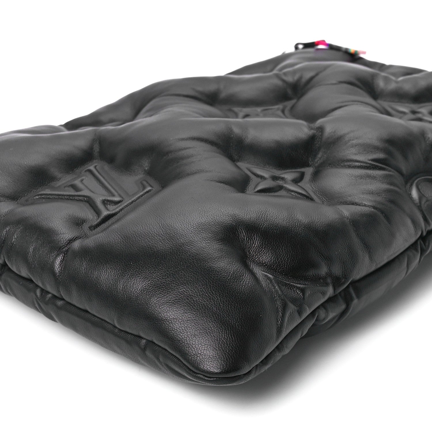 Louis Vuitton Lambskin Puffer A4 Pouch Black 10 of 11