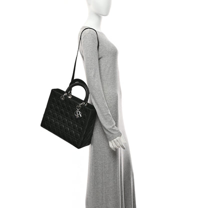 Christian Dior Lambskin Cannage Large Lady Dior Black 2 of 10