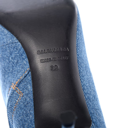 Balenciaga Denim BB Pointy Toe Ankle Booties 39 Light Bleu 9 of 11
