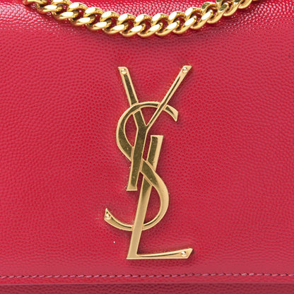 Saint Laurent Grain De Poudre Small Classic Monogram Kate Satchel Lipstick Fuchsia 10 of 10