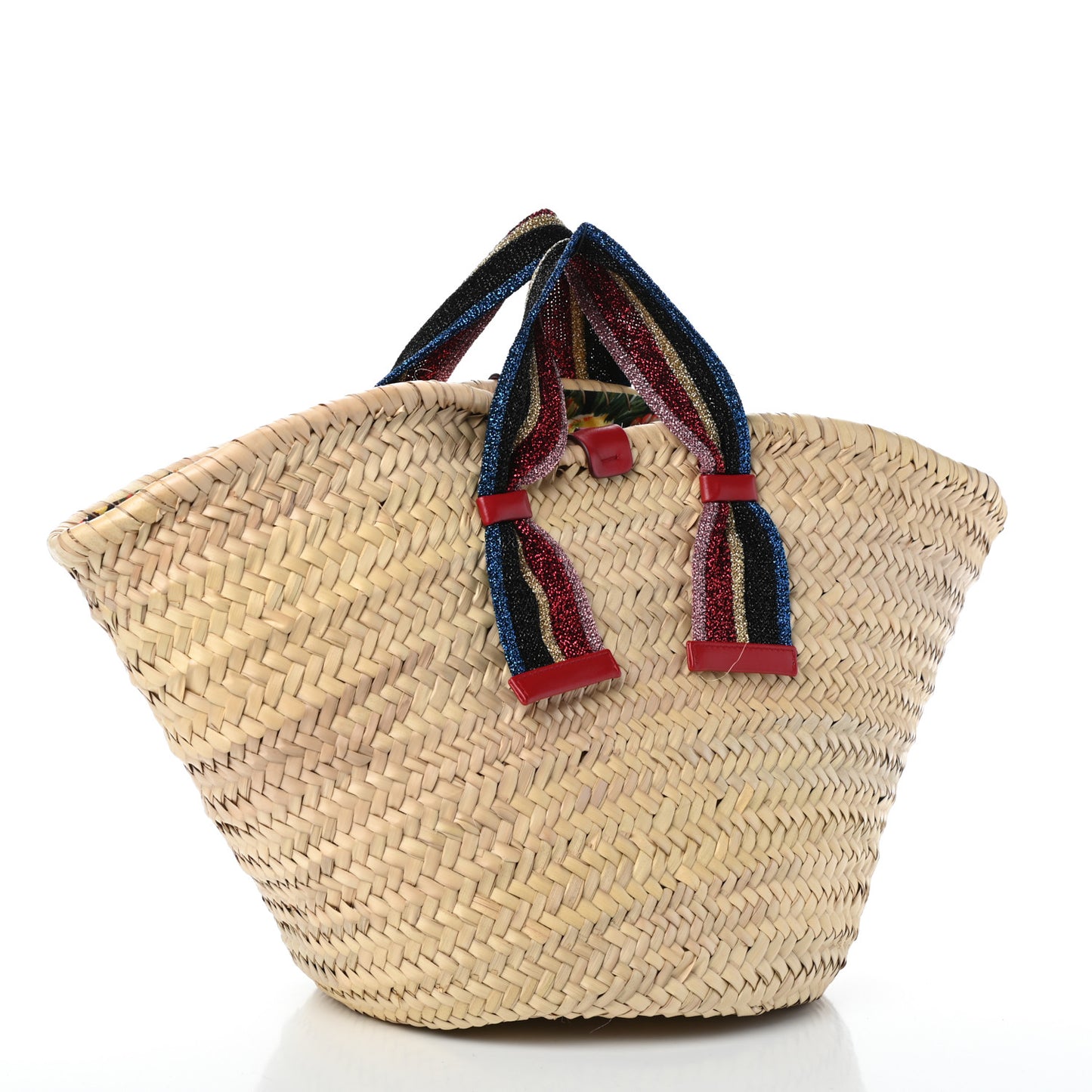 Woven Raffia Kendra Logo Tote Multicolor