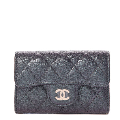 Chanel Iridescent Caviar Quilted Classic 4 Key Holder Wallet Black 1 of 10