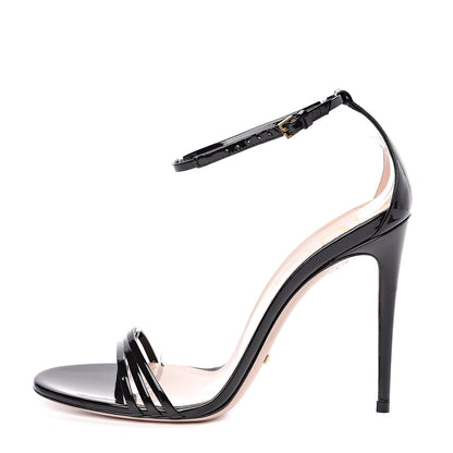 Gucci Patent Crystal Sandals 38.5 Black 1 of 8
