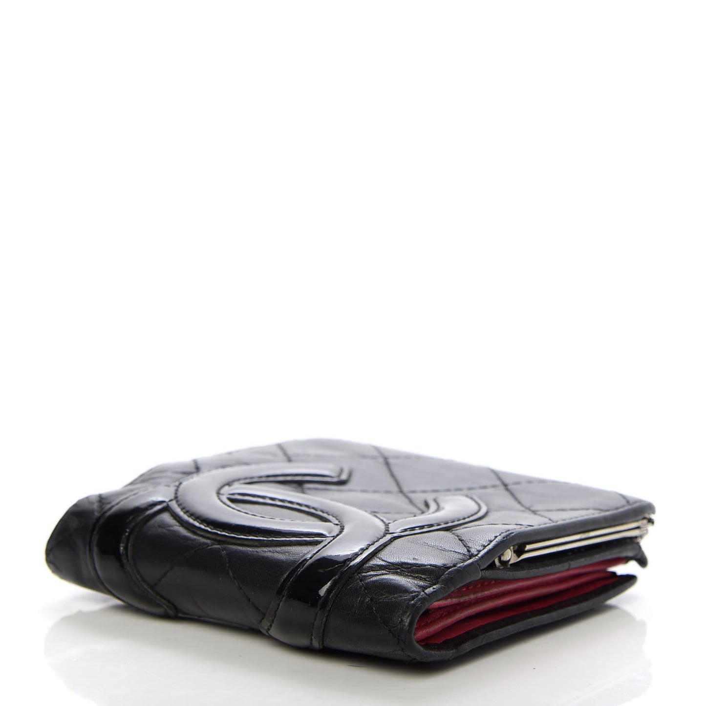 Calfskin Quilted Cambon Bi-Fold Wallet Black