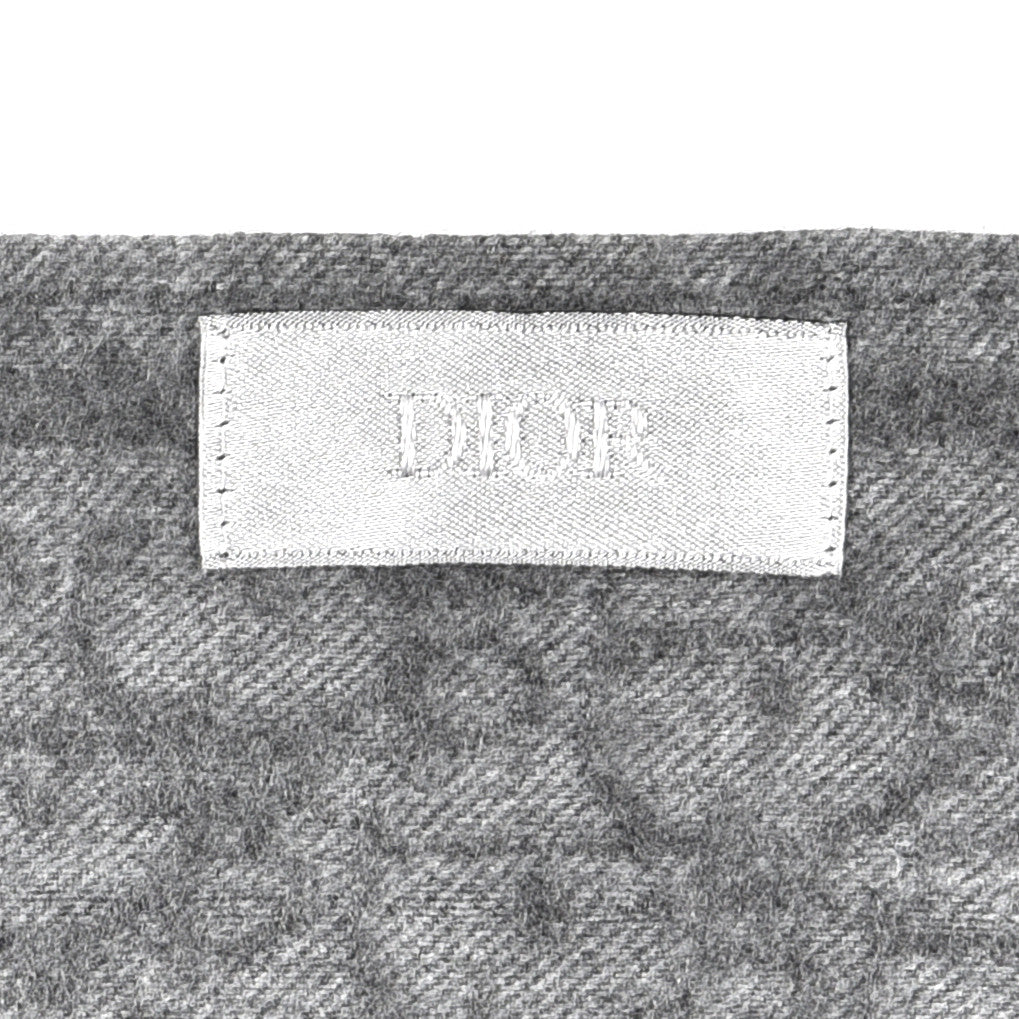Christian Dior Cashmere Oblique Scarf Gray 4 of 4