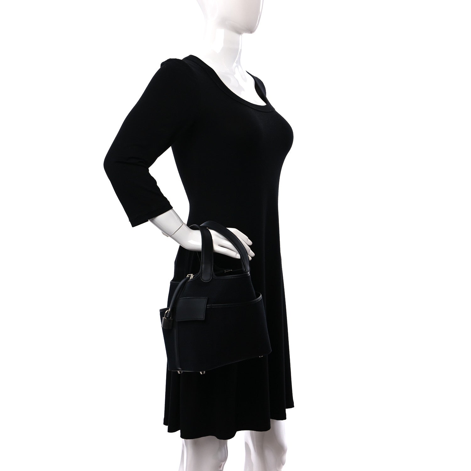 Hermes Toile Goeland Swift Cargo Picotin Lock 18 Black 2 of 10