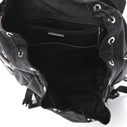 Prada Nylon Tessuto Character Logo Patch Backpack Black 5 of 10