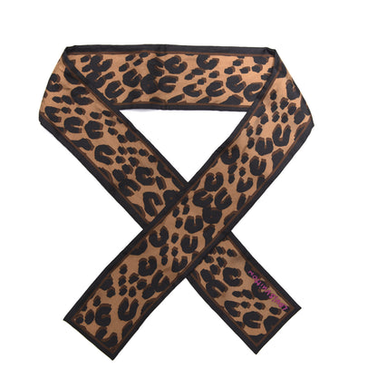Louis Vuitton Silk Leopard Bandeau Scarf Marron 1 of 2