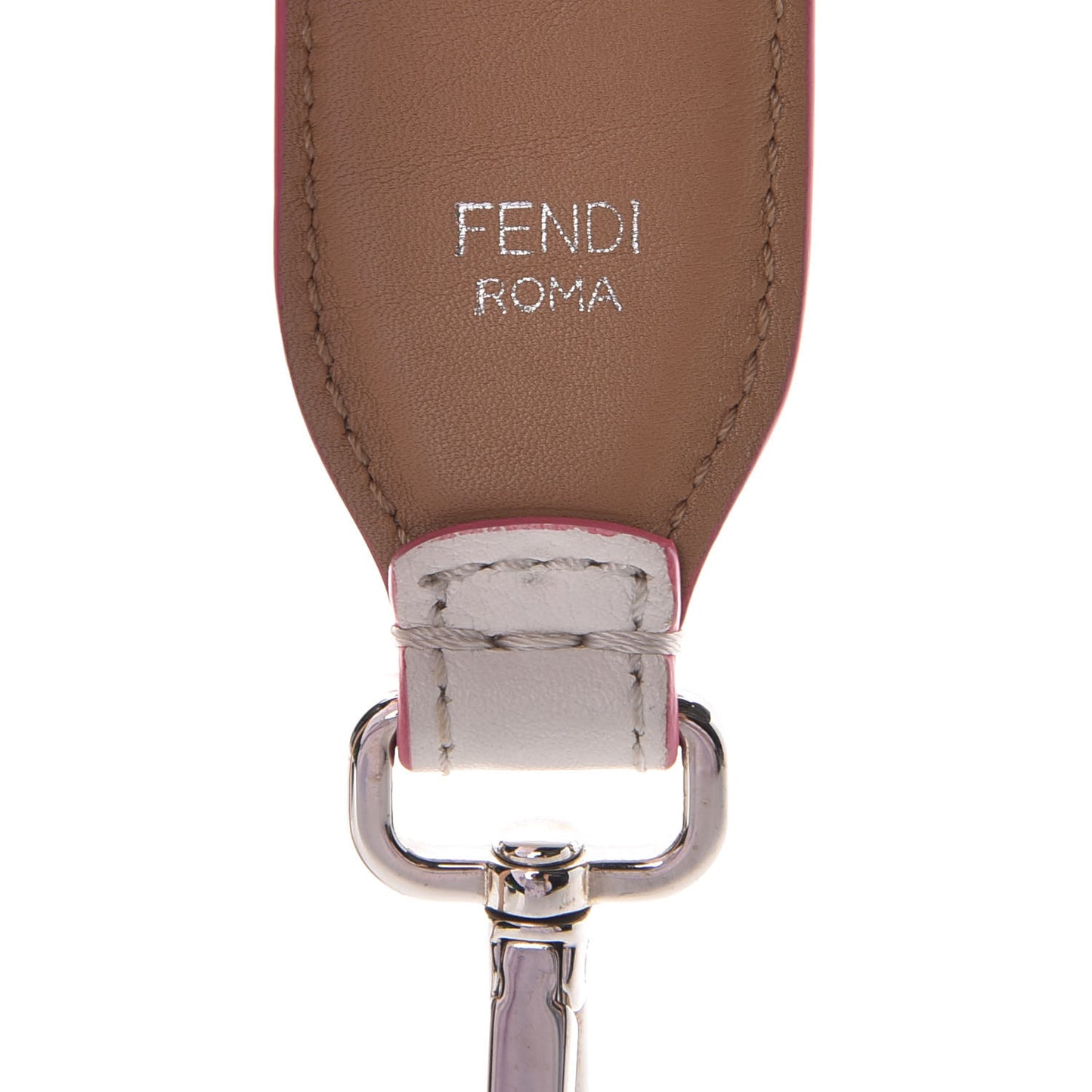 Vitello Dolce Plexiglass Bi-Color Studded Strap You White Ice Cuoio Multicolor
