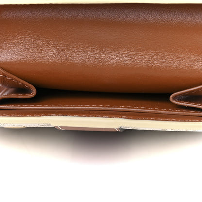 Celine Canvas Triomphe Folded Compact Wallet White Tan 4 of 12
