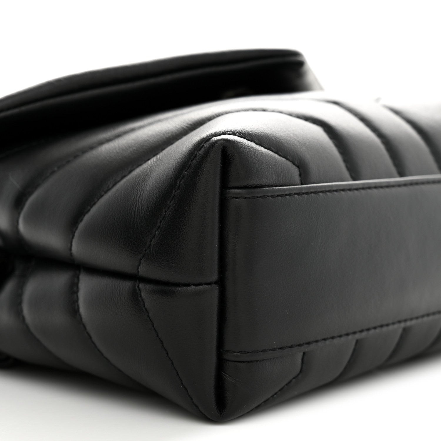 Saint Laurent Calfskin Y Quilted Monogram Monochrome Toy Loulou Crossbody Bag Black 9 of 11
