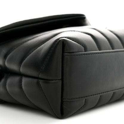 Saint Laurent Calfskin Y Quilted Monogram Monochrome Toy Loulou Crossbody Bag Black 9 of 11