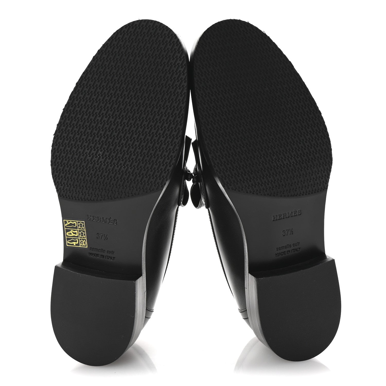 Hermes Calfskin Womens Impact Loafers 37.5 Black 6 of 10