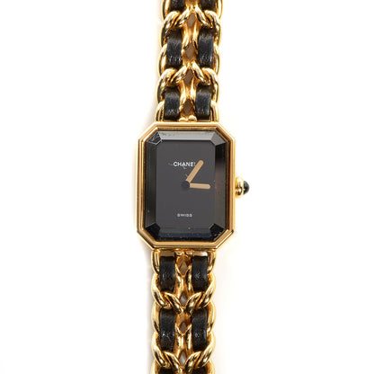 Chanel Stainless Steel Lambskin 20mm Chain Premiere Quartz Watch Gold L 1 of 6