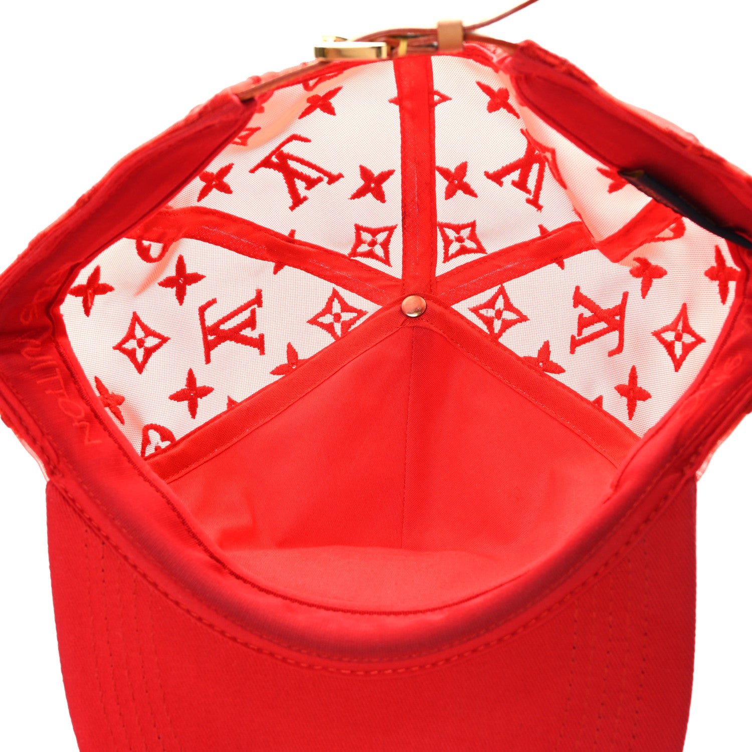 Louis Vuitton Mesh Embroidered Everyday LV Cap 60 Red 1418876