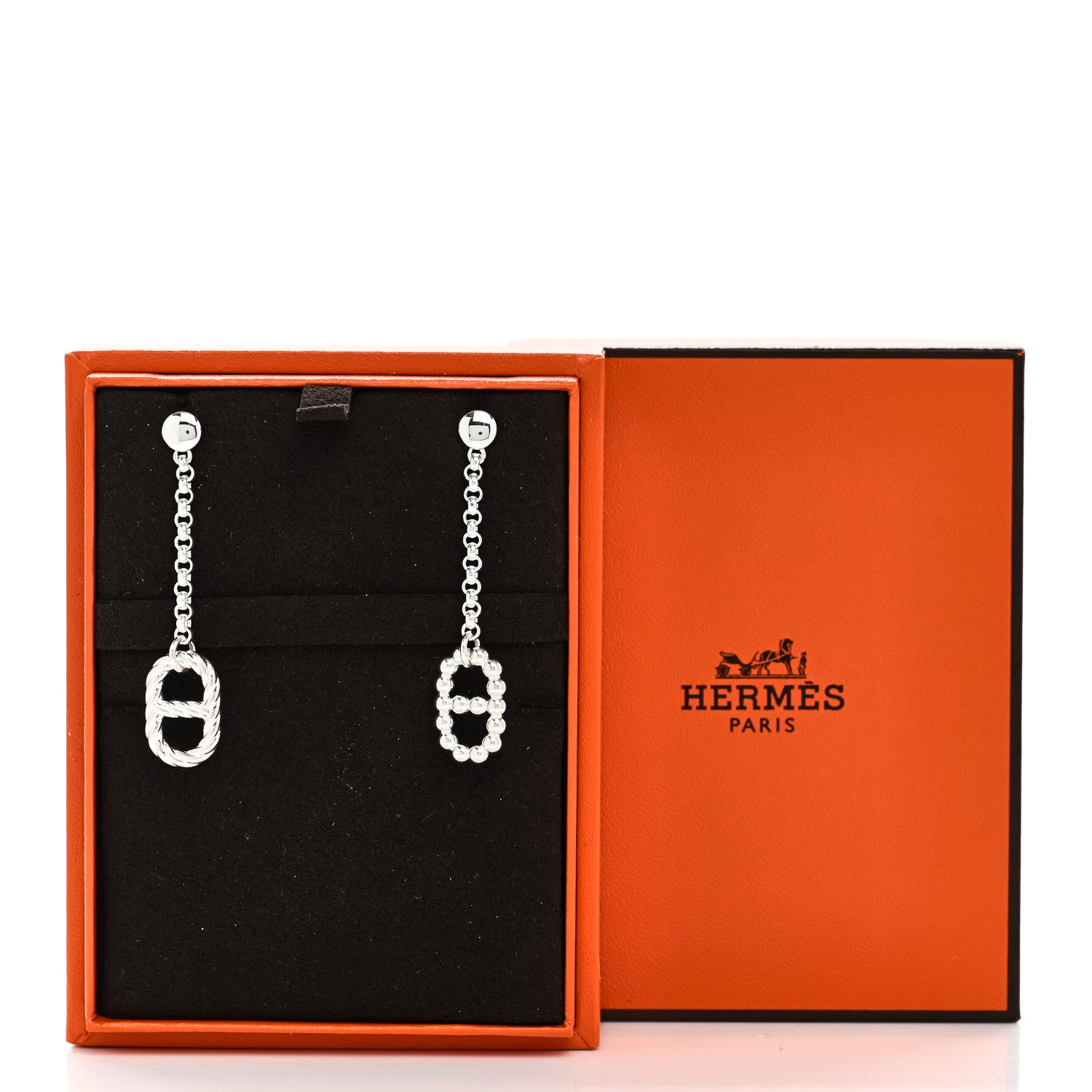 Hermes Sterling Silver Chaine d'ancre Alea II Dangle Earrings 5 of 5