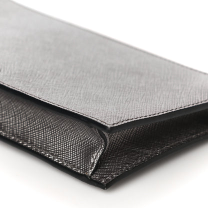 Prada Metallic Saffiano Phone Pouch Fumo Mordore 10 of 10