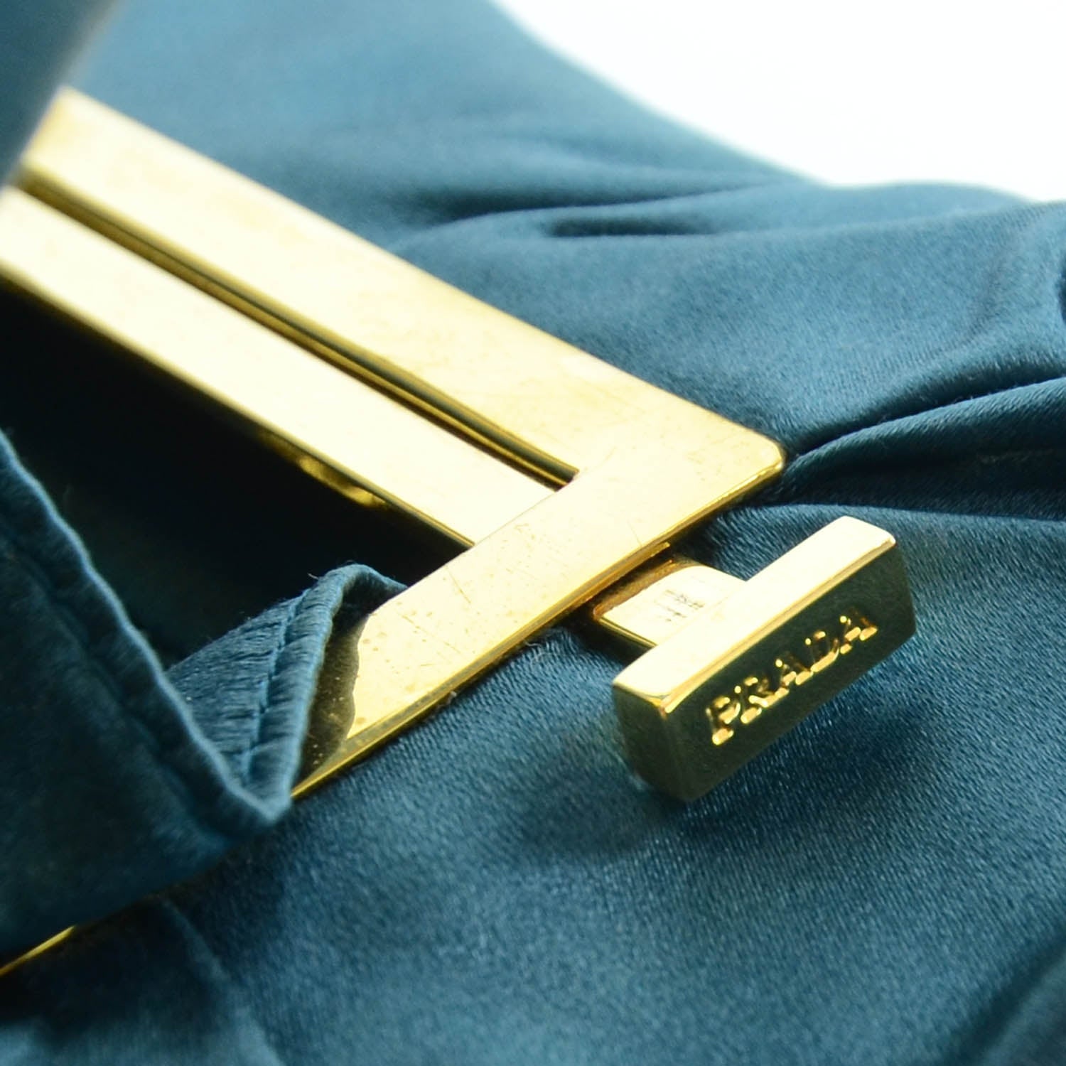 Prada Satin Frame Evening Bag Turchese 5 of 8