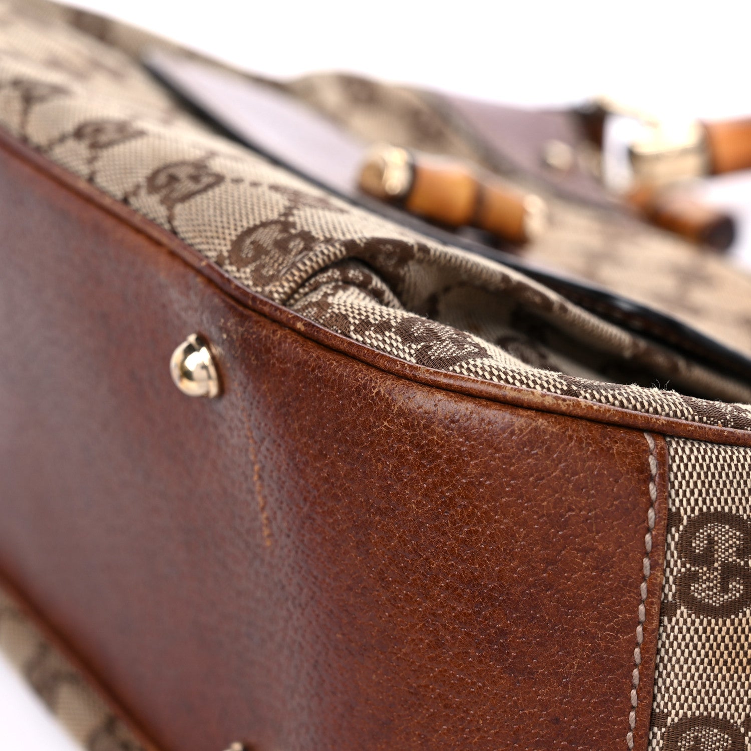 Gucci Monogram Bamboo Top Handle Bag Brown 9 of 24