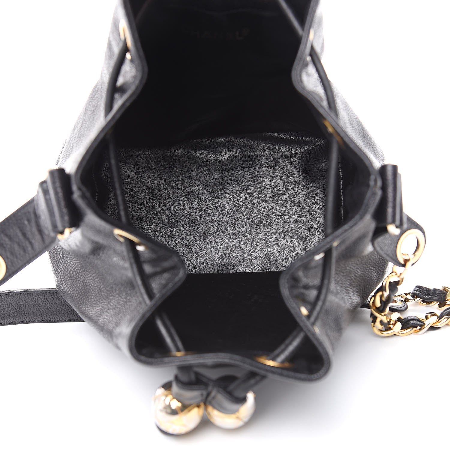 Chanel Caviar CC Drawstring Shoulder Bag Black 5 of 13