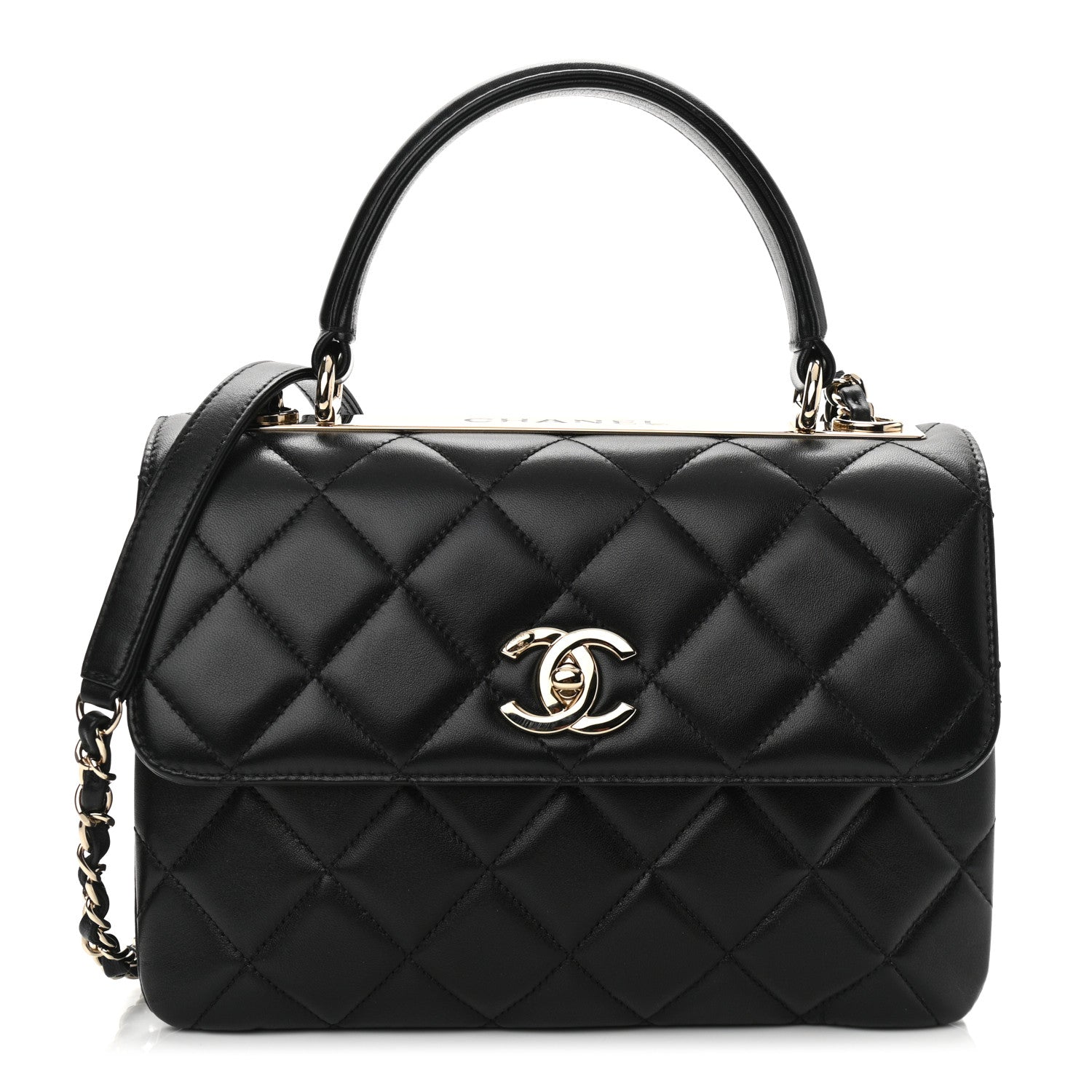 Chanel Lambskin Quilted Small Trendy CC Dual Handle Flap Bag Black 1 of 11