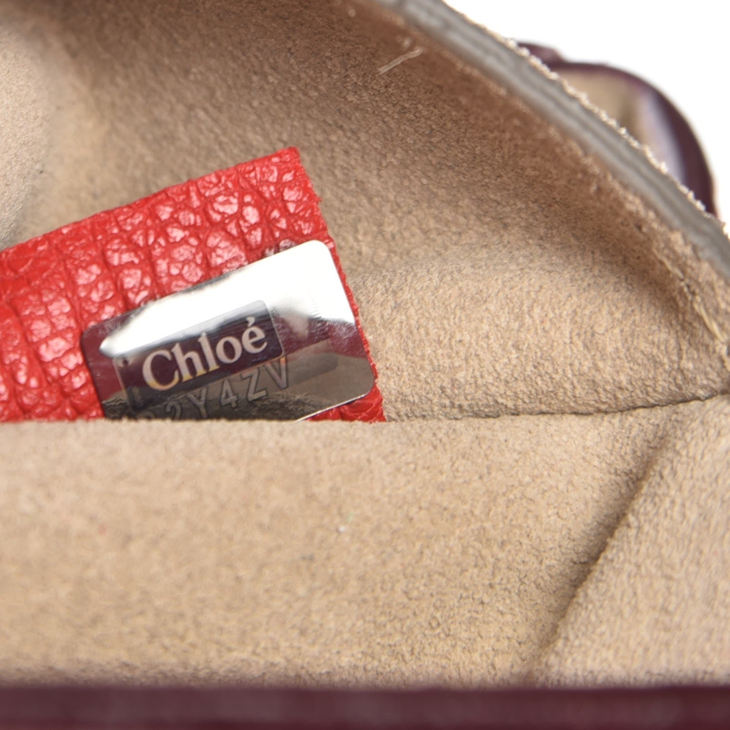 Chloe Grained Lambskin Mini Drew Shoulder Bag Plaid Red 8 of 8