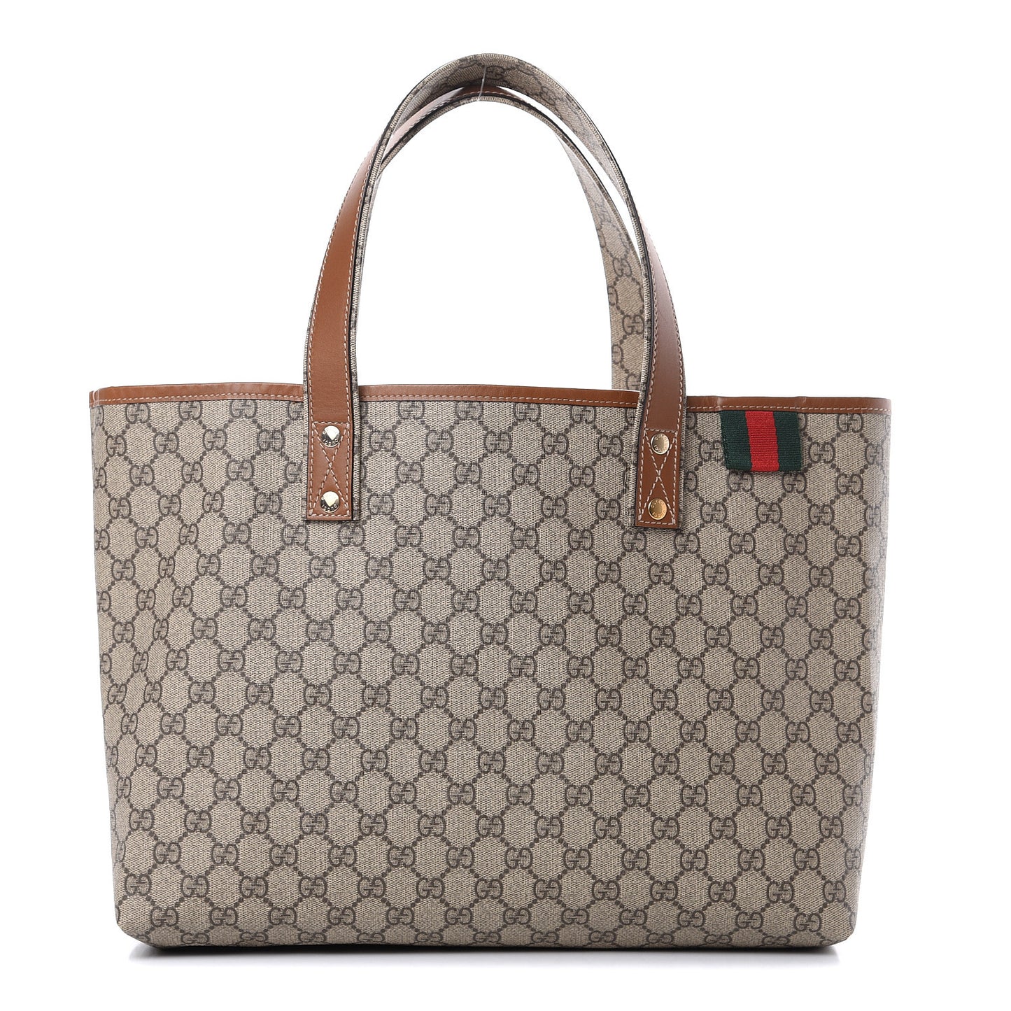 GG Plus Monogram Medium Signature Web Loop Tote Brown