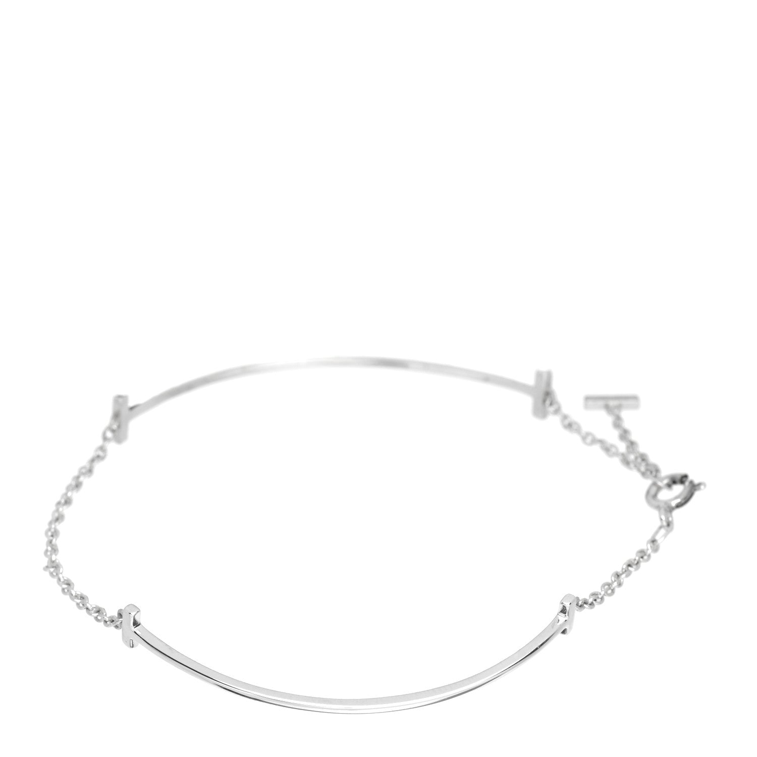 Tiffany Sterling Silver Double T Smile Bracelet 3 of 4