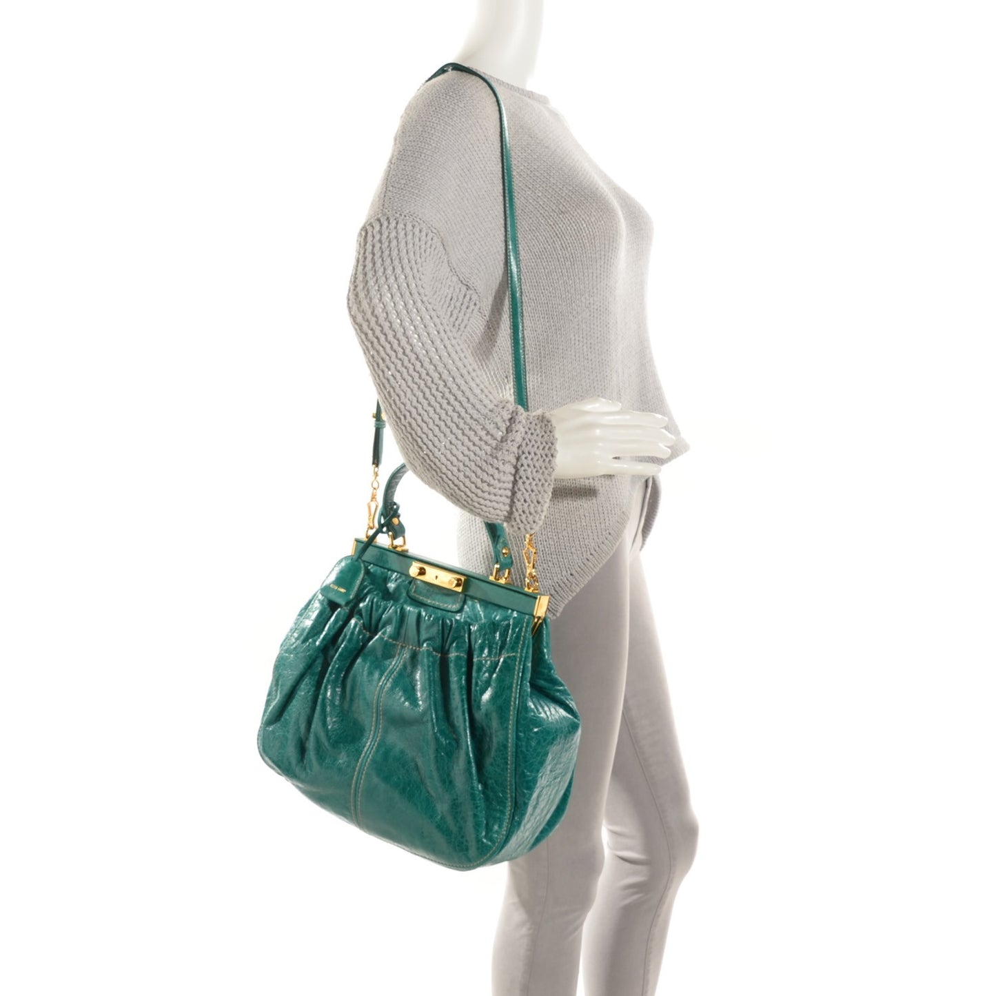 Nappa Frame Lux Top Handle Emerald