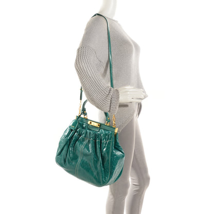 Miu Miu Nappa Frame Lux Top Handle Emerald 2 of 8