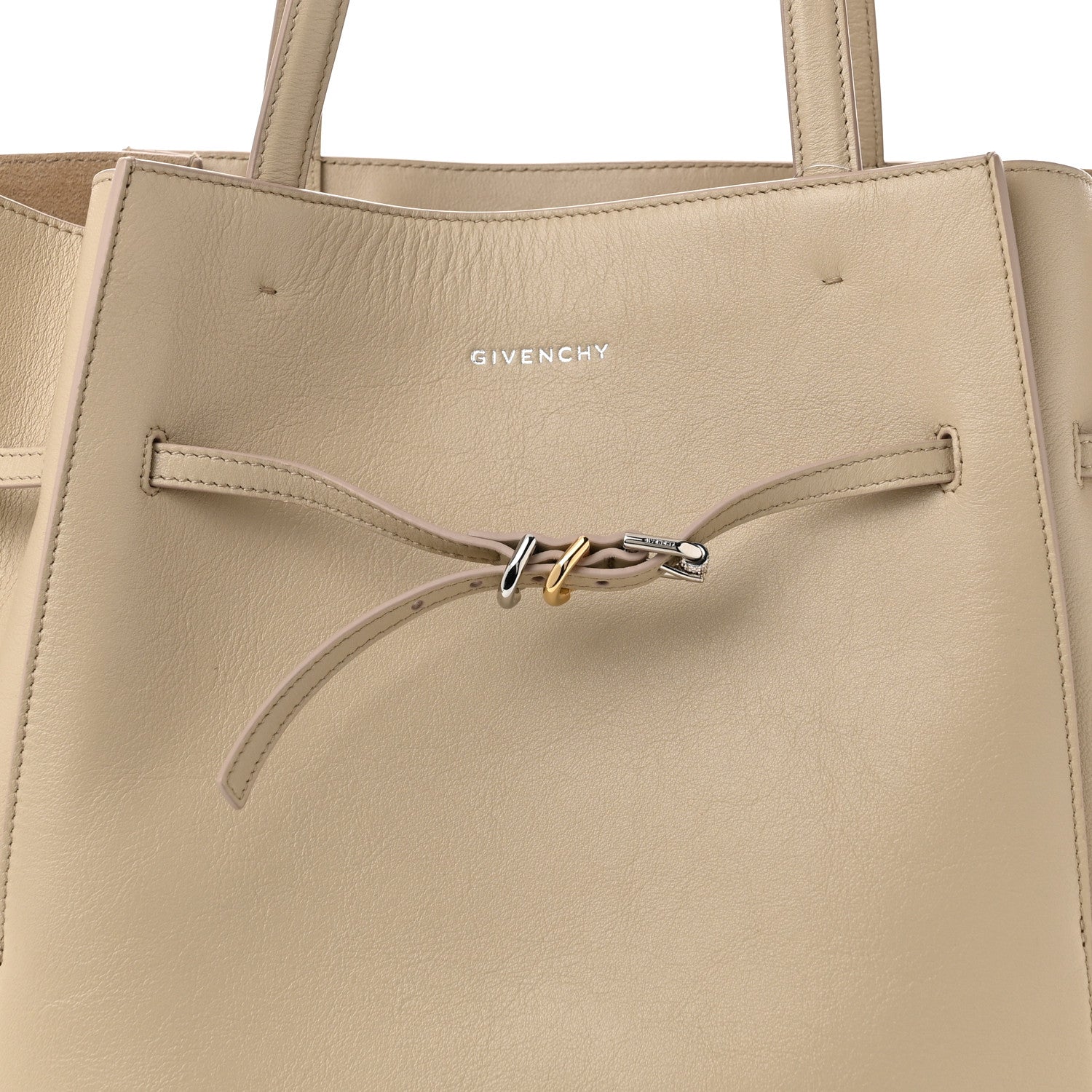 Givenchy Calfskin Voyou Medium North South Tote Natural Beige 7 of 9