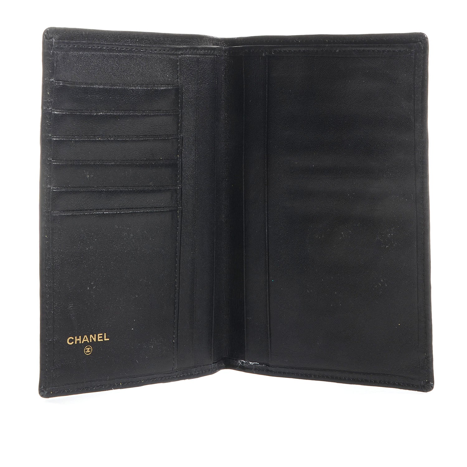 Chanel Lambskin Diamond Stitched Passport Holder Wallet Black 5 of 8