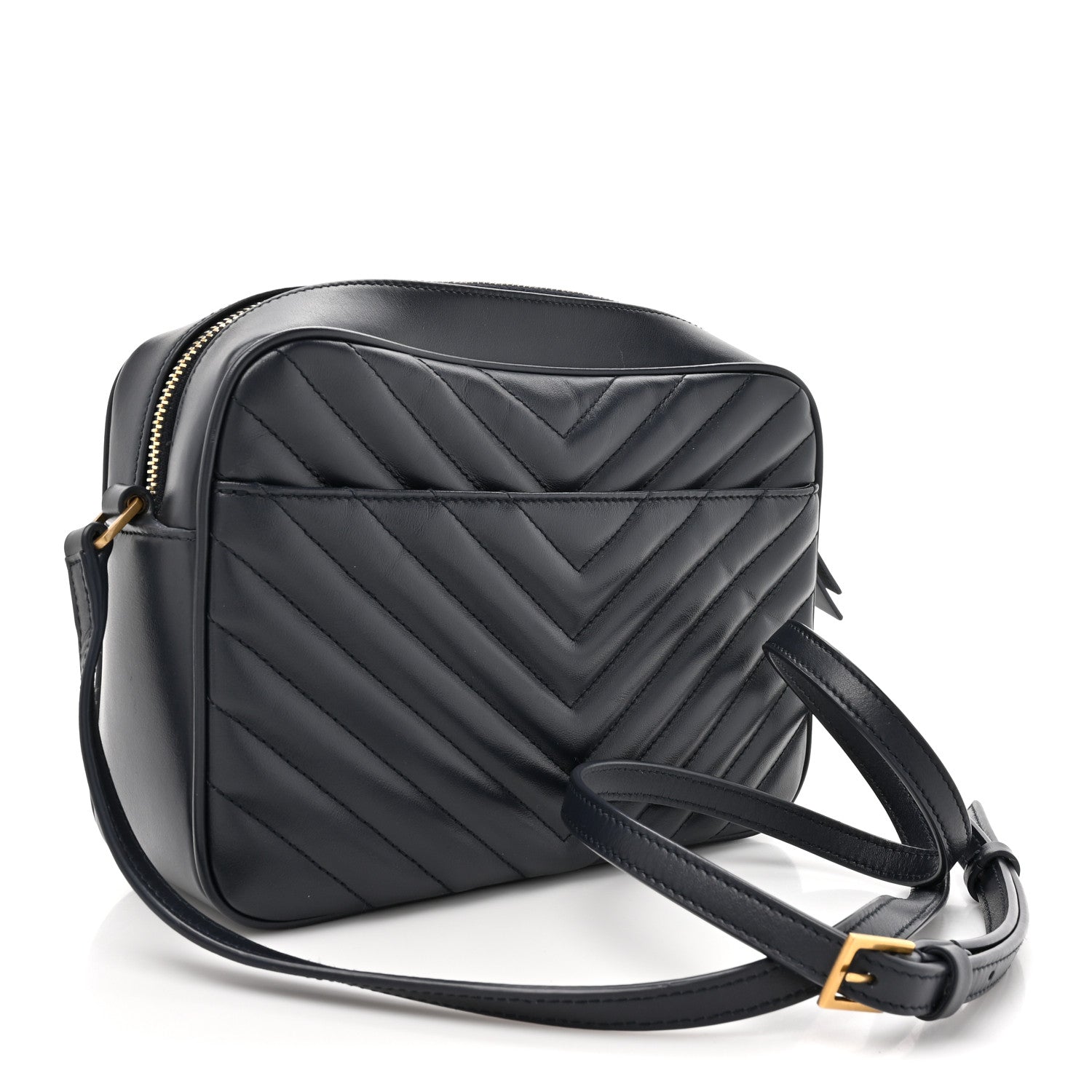 Saint Laurent Calfskin Matelasse Monogram Lou Camera Bag Deep Marine 2 of 10