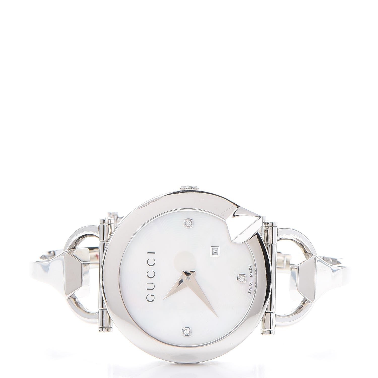 Gucci Stainless Steel Diamond Mother of Pearl 35mm Chiodo Quartz Watch 3 of 7