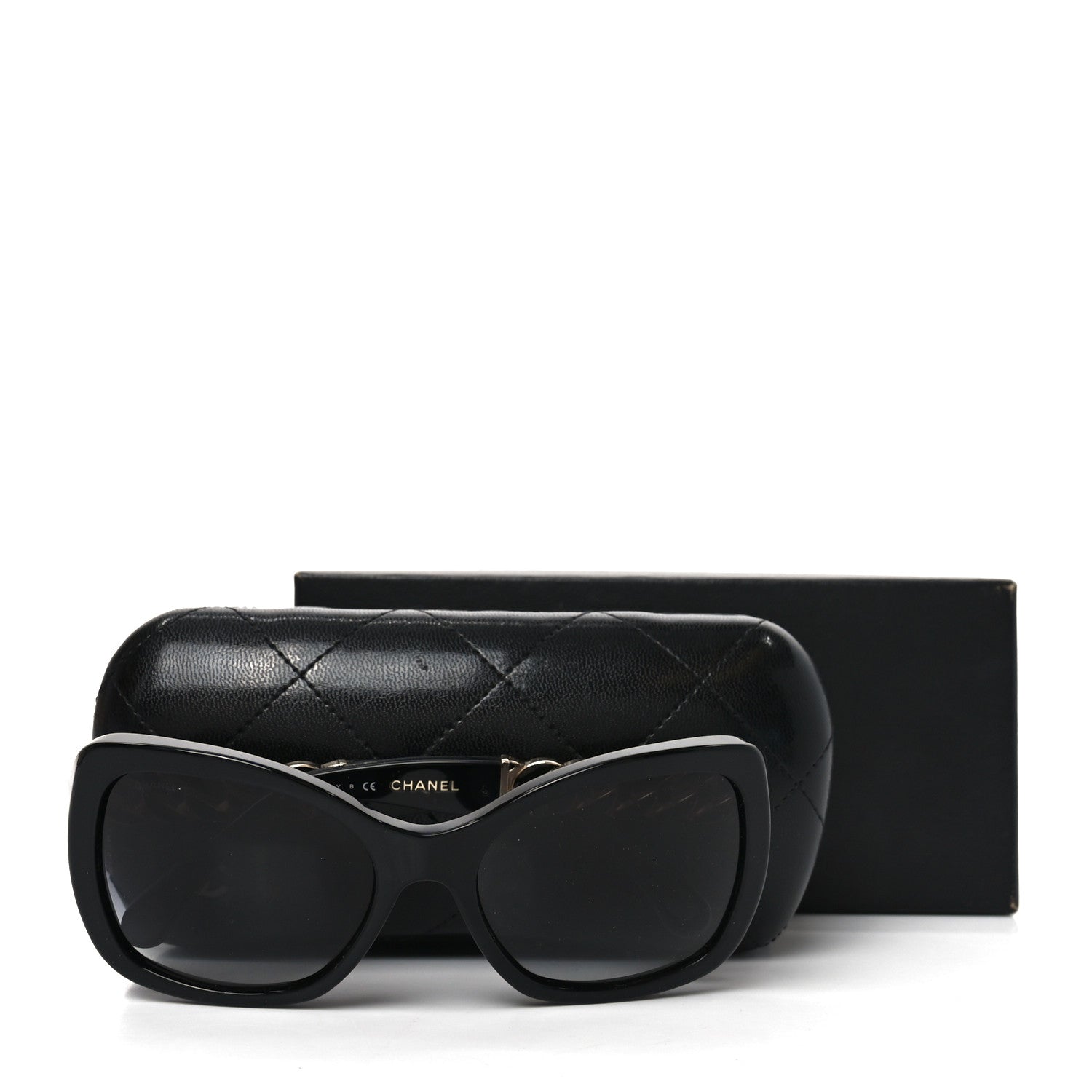 Chanel Acetate Metal Chain Square Sunglasses 5305 Black 7 of 7