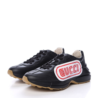 Gucci X SEGA Calfskin Logo Mens Rhyton Sneakers 9 Black 3 of 8