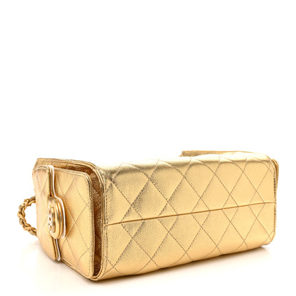 Chanel Metallic Caviar Quilted Mini Chanel 25 Handbag Gold 4 of 11