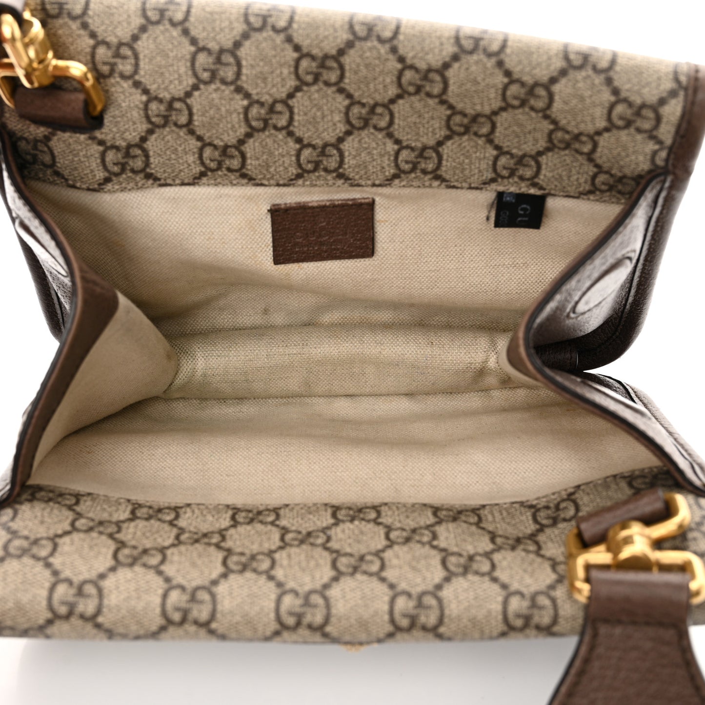 GG Supreme Monogram Web Small Neo Vintage Double Flap Messenger Bag Beige New Acero