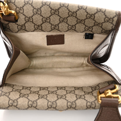 Gucci GG Supreme Monogram Web Small Neo Vintage Double Flap Messenger Bag Beige New Acero 5 of 14