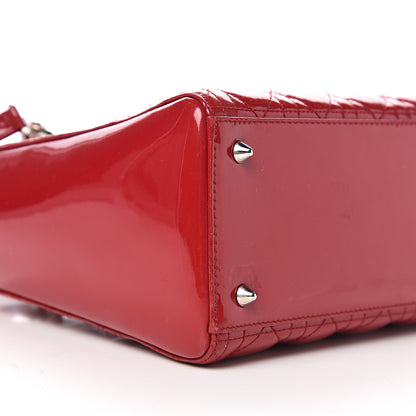 Christian Dior Patent Cannage Medium Lady Dior Red 9 of 12