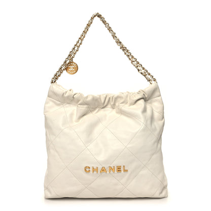 Chanel Shiny Calfskin Quilted Chanel 22 White 3 of 13