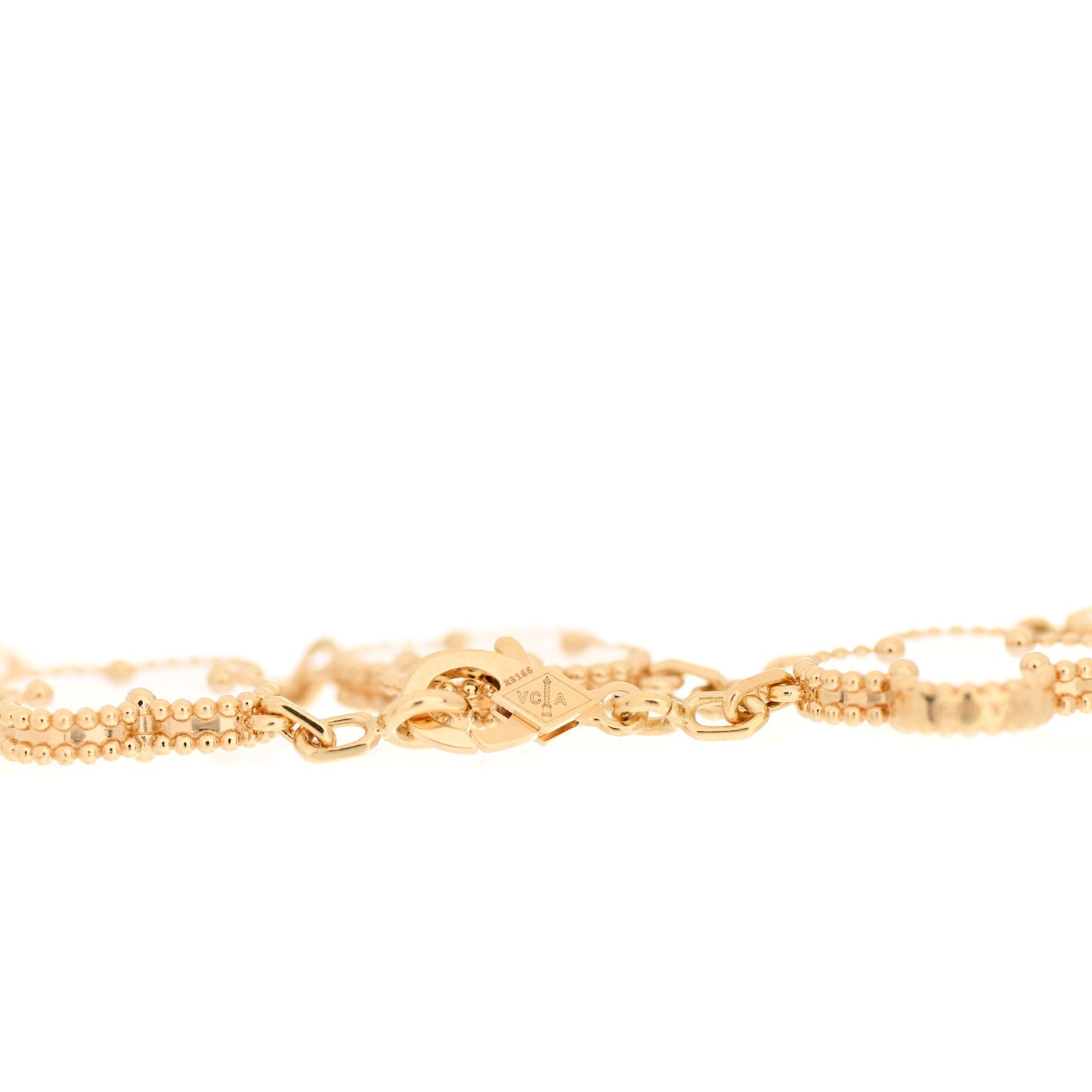 18K Yellow Gold Mother of Pearl 5 Motifs Vintage Alhambra Bracelet