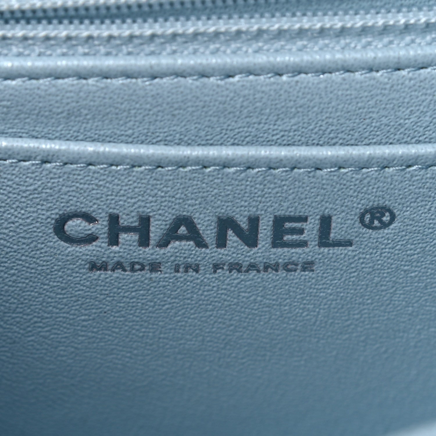 Chanel Perforated Lambskin Quilted Mini Rectangular Flap Light Blue Light Purple White 6 of 12
