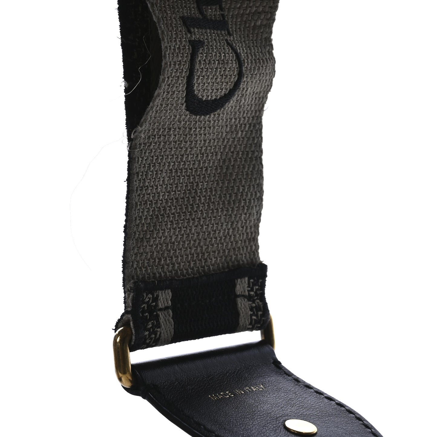 Canvas Embroidered Shoulder Strap Black